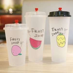 Milk Tea Cups Custom Printed Clear Transparent Disposable PP Plastic Tea Cup With Lid For Milk