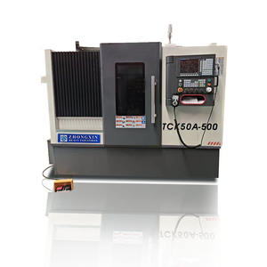 Cnc Auto Repuestos Maquinaria Torneado Universal TCK50 Torno de metal Torno horizontal Metalurgia Impulsada Torreta Máquina de cama inclinada - Product Image 1