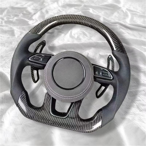 Haute qualité pour Audi B9 assemblage de volant en cuir de carbone modifié pour A4 A3 A5 A6 B6 RS7 <span class=keywords><strong>S</strong></span> <span class=keywords><strong>RS6</strong></span> C8 R8 A7 Q7 Q5 Q3 - Product Image 1