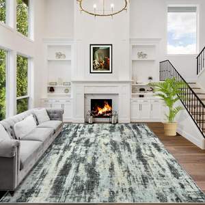 Tapis rectangulaire abstrait en velours cristal pour salon, antidérapant, en fibre de polyester, décoration intérieure, tapis mural - Product Image 1