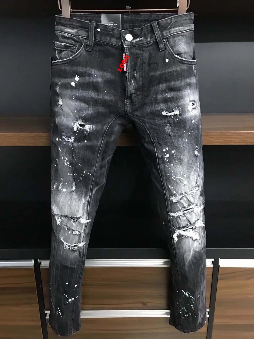 New 2023 Spring Winter D2 Jeans Men Stretch-fit Jeans Business Casual Classic Style Patchwork Denim Trousers Male Ripped Pants