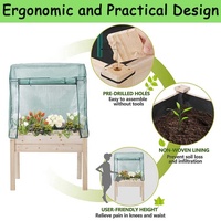 Boîte de jardinière extérieure en bois, lit de jardin surélevé avec couverture de serre pour légumes, Fruits, herbes, fleurs, ensemble de jardin de croissance