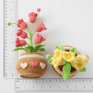กระถางดอกลิลลี่วัลเลย์ถักโครเชต์ทำมือสำหรับตกแต่งบ้าน - Product Image 6