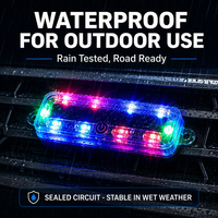 Barre lumineuse d'avertissement solaire pour calandre de voiture, lampe stroboscopique LED multicolore, fixation sur calandre avant pour voiture, camion, moto