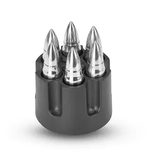 Stainless Steel Bullet Chillers Set of 6 Whiskey Stones Bullets