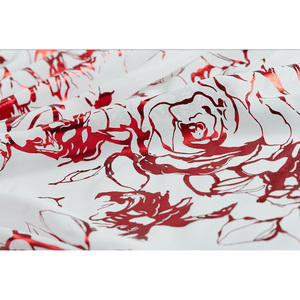 [SUA TEX] Tissé avec feuille (SWF-1023) Tissu poly tissé en mousseline de soie avec un design de fleur luxueux et un traitement de feuille - Product Image 4