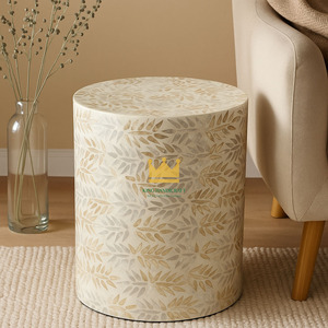 Mesa de Centro Redonda Moderna con Incrustaciones de Nácar, Muebles de Sala de Estar, Diseño Nuevo de Vietnam - Product Image 4