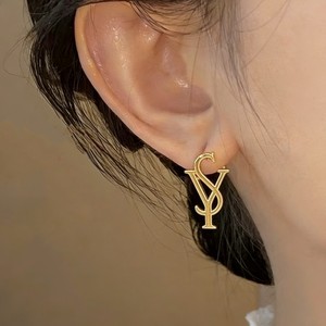 Fashion Stud <b>Earrings</b> Letter Design Zinc Alloy Stainless Steel <b>Post</b> SF732 - Product Image 1