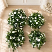 Bouquet de mariage en soie réaliste et arrangement floral pour décoration de table, boule de fleurs pour la maison, l'hôtel, la villa, les fêtes - Meilleures ventes en gros