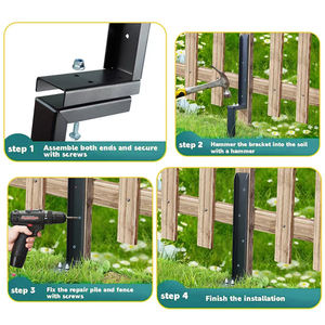 Kit de réparation de poteaux de clôture en acier robuste, ancrage au sol pour poteaux de clôture en bois - Product Image 3