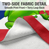 Serviette de plage en microfibre à séchage rapide, sans sable, moderne, pour l'été, avec impression photo du drapeau des grenouilles Coqui de Porto Rico, logo personnalisé, pour la gym et le sport