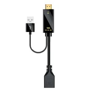 HDMI兼容显示端口转换器电缆4K 60HZ高清至母公显示端口适配器，适用于PS5电视盒Xbox高清至DP电缆