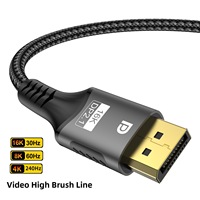 Cable DP 2.1 de Alta Calidad, 16K 80Gbps, Cable DP 2.1 DP a DP Macho a Macho, Cable de Audio y Video HDR para Monitor, Laptop, Proyector