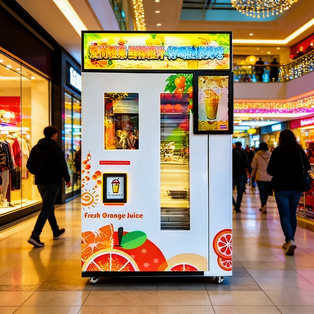 Orange Juice Vending Machine Touchscreen Multiple Payment Options Indoor Use Auto Clean Function Thermoelectric Cooling 60-Slot