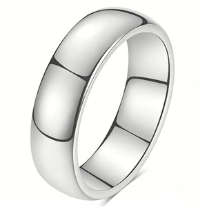 Anillo Minimalista de Acero Inoxidable de Tres Tonos, Liso, con Baño de Oro de 18K, 24.6mm, Anillo de Boda Unisex - Product Image 3