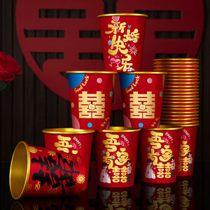 Vaso <span class=keywords><strong>de</strong></span> papel desechable para <span class=keywords><strong>boda</strong></span>, vaso <span class=keywords><strong>de</strong></span> <span class=keywords><strong>boda</strong></span> engrosado con lámina <span class=keywords><strong>de</strong></span> oro, suministros <span class=keywords><strong>de</strong></span> <span class=keywords><strong>boda</strong></span> rojos - Product Image 3