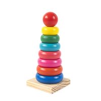 Tour arc-en-ciel personnalisable en bois, blocs de construction, jouets de maternelle en bois