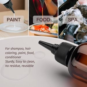 Botella PET Twist Cap Amber Squeeze Paint Plastic Venta al por mayor 200ml Botella de serigrafía ecológica Paquete Logotipo personalizado - Product Image 2