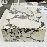 Nouveaux meubles en pierre Table basse socle bas salon en marbre naturel personnalisé Calacatta Viola Table basse d'appoint