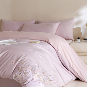 Nouvel ensemble <span class=keywords><strong>de</strong></span> literie brodé en coton à fibres longues 2026, comprenant draps, taies d'oreiller et housses <span class=keywords><strong>de</strong></span> couette - Product Image 4