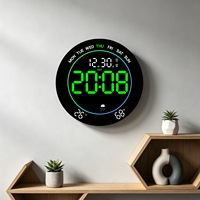 Nouvelle horloge murale LED multifonctionnelle moderne et créative en plastique avec grand écran pour l'ambiance du salon