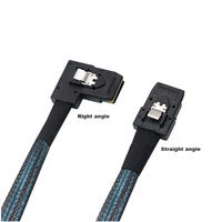 Kabel SFF-8087 ke Sudut Kanan SFF-8087 Mini SAS 36Pin 6Gbps Kabel Internal untuk Pengontrol RAID 0.5M