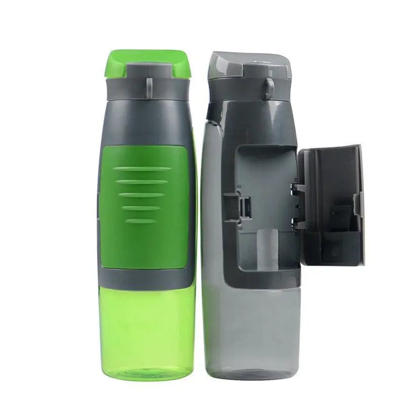 Sport Water Bottle Functional 750ml Portable Water Bottles With Storage Holder Storage Compartment Custom Logo KIds Water Bottle