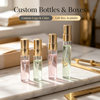 Flacon pulvérisateur fin transparent en verre, rechargeable, format voyage, pour chambre à coucher, commode, atomiseur de parfum pour femme