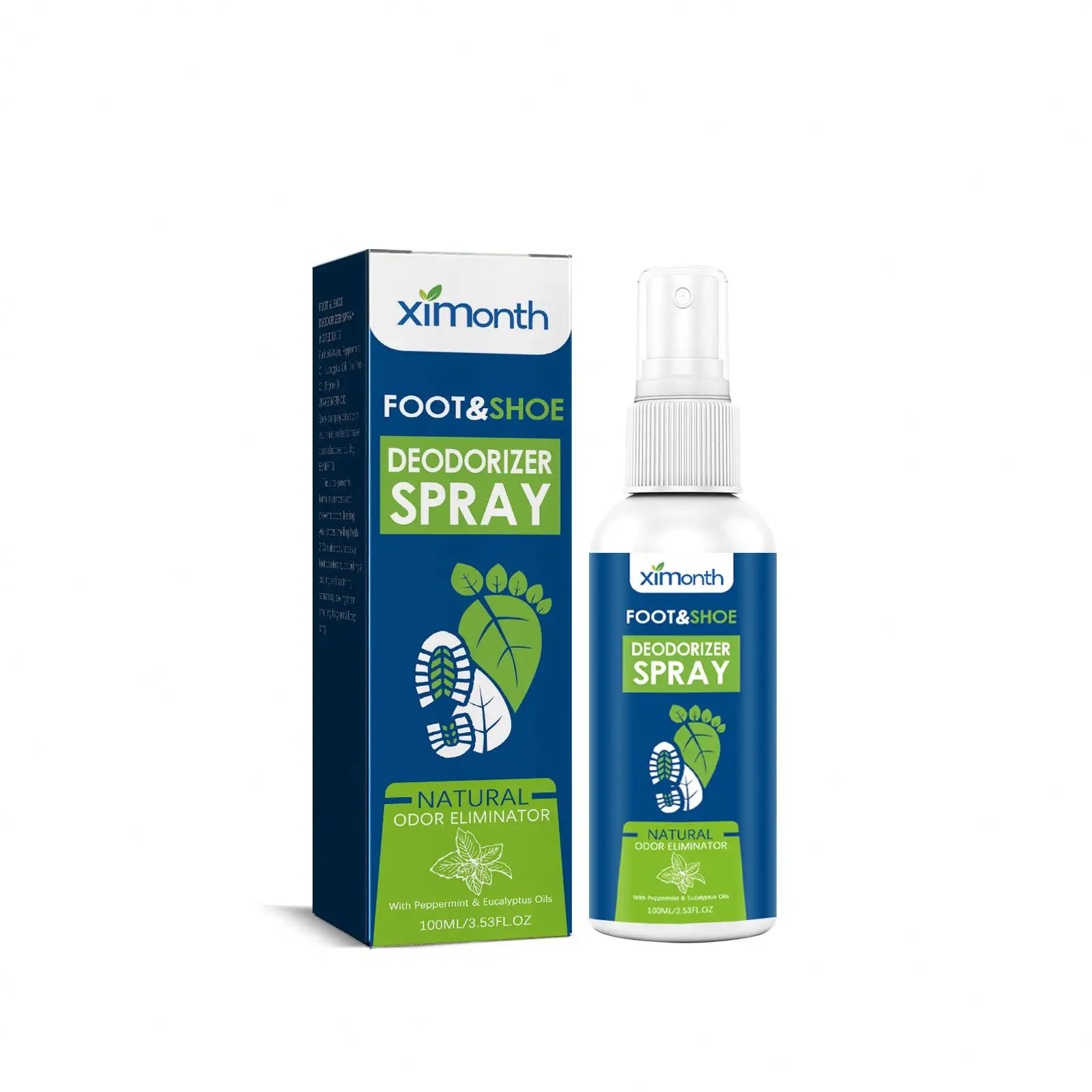 Ximonth Wholesale Private Label Organic Portable Prevent Odor Shoe Spray Smell Shoe Deodorizer Spray Foot Shoe Deodorant Spray