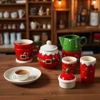 Ensemble de vaisselle en céramique de Noël sur mesure OEM, tasses en céramique dans un coffret cadeau pour les dîners de fête