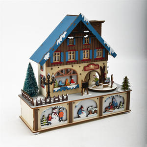 Madera Navidad artículo producto juguetes adornos anime viento madera 3D escritorio CALENDARIO DE Adviento caja carrusel caja musical decoraciones - Product Image 3