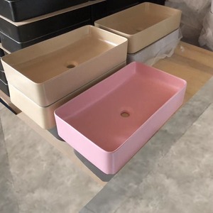 Ensemble <span class=keywords><strong>WC</strong></span> <span class=keywords><strong>suspendu</strong></span> et lavabo en céramique pour maison, avec finition mate, sans rebord, en céramique dorée, design artistique, à poser sur comptoir - Product Image 5