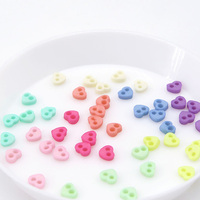 Boutons en forme de cœur en résine mate de 4 mm, couleur bonbon, pour la couture, vente en gros, bricolage, artisanat