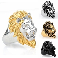 Bagues en acier inoxydable pour hommes, anneau pour la main de Style Punk, tête de Lion personnalisé