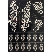Pochoir / modèle de tatouage, 4 grandes feuilles, motifs au henné, ensemble de grande valeur, Dehli