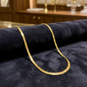 Collier en or micronisé 14K, 18K, 24K, maille chevrons ou chaîne serpent, chaînes de mode, design de chaîne moderne, chaîne style maillon serpent, vente en gros - Product Image 6