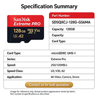 Untuk SDSQXCJ-128G-GS6MA Kartu SD TF Baru Original 128GB SDXC UHS-I U3 V30 250/120MB/s Grosir Massal