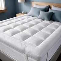 Surmatelas en coton 1200 GSM, surmatelas extra épais et moelleux, doux, lavable, matelassé, hauteur 3-4 pouces, lavable en machine