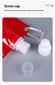 Bouteilles d'eau pliables avec mousqueton pour voyage, pochette à bec verseur durable sans BPA, pour sport, camping, nouveauté - Product Image 6