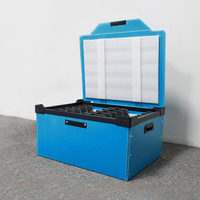 Boîte en carton ondulé en plastique PP durable, pliable et réutilisable avec fermeture auto-agrippante pour stockage étanche et recyclage