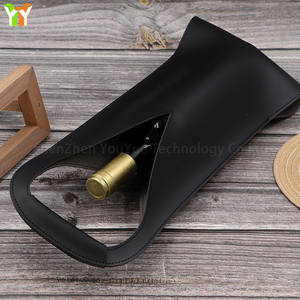 Bolso de mano plegable portátil de piel sintética para vino, portabotellas duradero para acampar al aire libre, soporte de vino de lujo, regalo de boda - Product Image 5