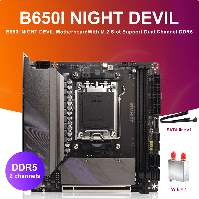 マザーボード JGINYUE B650I Night Devil V2.3 JGINYUE B650I Night Devil motherboard V2.3 version - AMD AM5