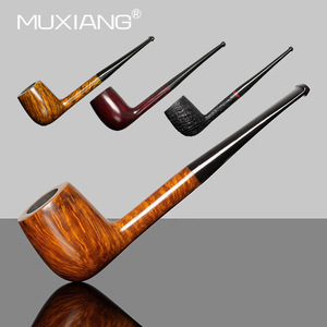 Muxiang Briarwood Smoking Pipe Canadian Style Long Stem Ball Shape 3mm Filter Tobacco Pipe - Product Image 1