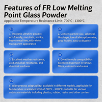 Frit de verre à bas point de fusion à base de phosphate céramifiable FR0135 |   Adoucissant 350C |   Fondage total à 500°C |   pour ignifugeant