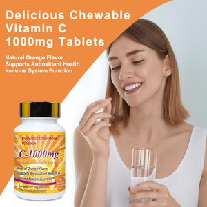 Tabletas de vitamina C masticables veganas de ácido ascórbico orgánico natural Tabletas antioxidantes y estimulantes del sistema inmunológico Suplementos de vitamina C - Product Image 6