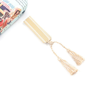 <span class=keywords><strong>Pulsera</strong></span> tejida Bohemia ajustable para mujer <span class=keywords><strong>pulsera</strong></span> ancha con borlas bordadas cuerda de algodón de moda regalo trenzado - Product Image 4