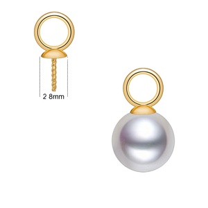 AU750 Solid Yellow Gold <strong>Jewelry</strong> Making <strong>Supplies</strong> 18K Yellow Gold Pearl Mount for Diy Findings <strong>Jewelry</strong> Accessories - Product Image 1