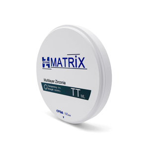 บล็อกเซอร์โคเนียมย้อมสีหลายชั้นแบบ TT-ML ขนาด98*14มม. มีความโปร่งใส54% สำหรับการตัดฟันปลอม cadcam - Product Image 3