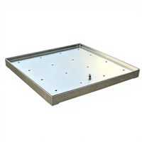 Couvercle de trappe hydraulique encastré en acier inoxydable 304, couvercle invisible avec trous d'injection de colle pour une fixation solide des carreaux