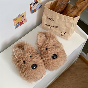 Nouveau mignon <span class=keywords><strong>chien</strong></span> errant en peluche chaud pantoufles <span class=keywords><strong>pour</strong></span> les femmes en automne et en hiver intérieur maison <span class=keywords><strong>anti</strong></span>-dérapant fond souple coton pantoufle Ins Style - Product Image 3